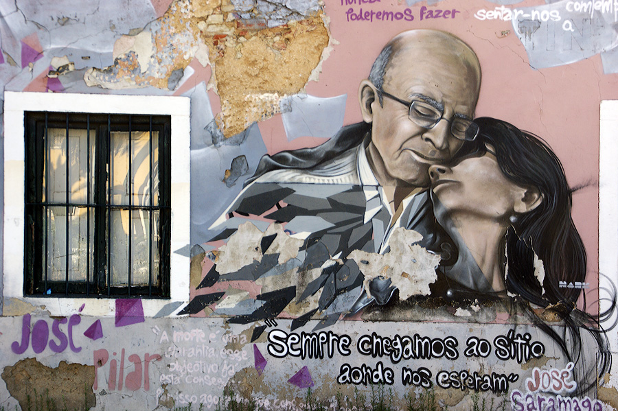 Fresque de Nark : José Saramago et Pilar Del Rio - Lisbonne