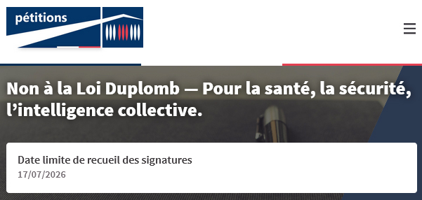 Signez la pétition contre la loi Duplomb, pour la santé, la sécurité, l’intelligence collective