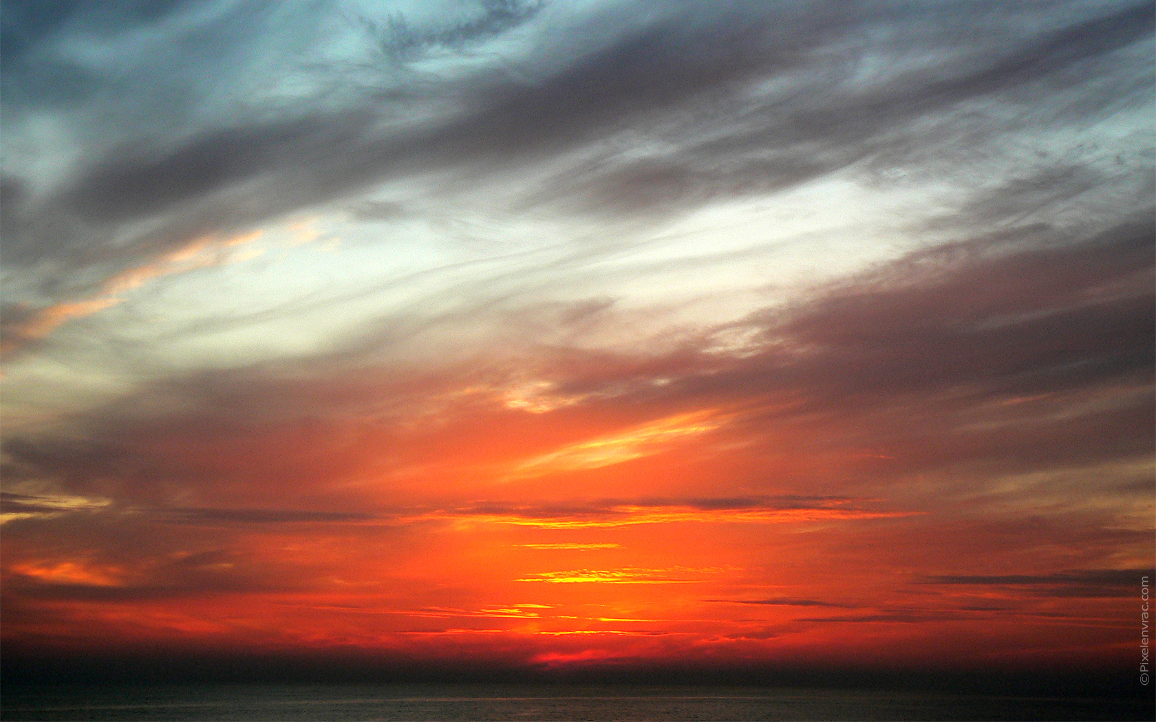 Coucher de soleil en hiver