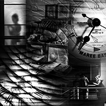 Photomontage en noir et blanc : temps et prévisibilité